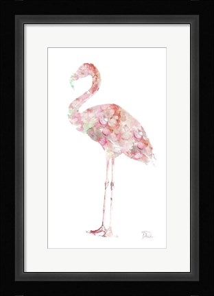 Framed Flowery Flamingo Print