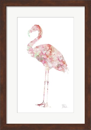 Framed Flowery Flamingo Print