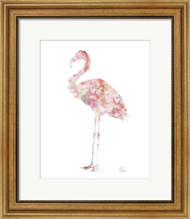 Framed Flowers In Flamingo Print