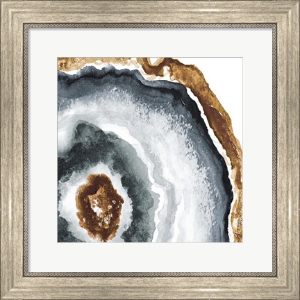Framed Gray and Gold Agate II Print