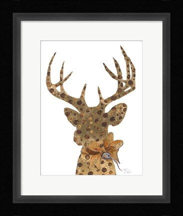 Framed Deer with Dots Print