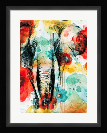 Framed Vibrant Elephant Print