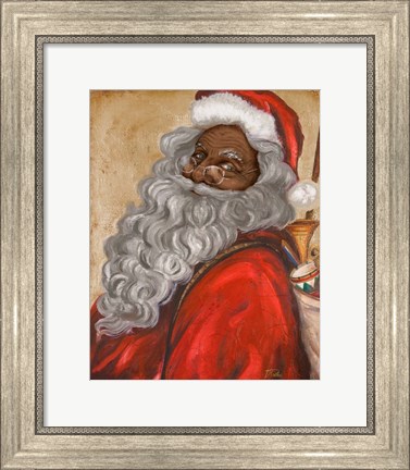 Framed African American Jolly St. Nick Print