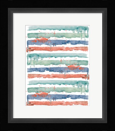 Framed Fashion Watercolor Stripes Print