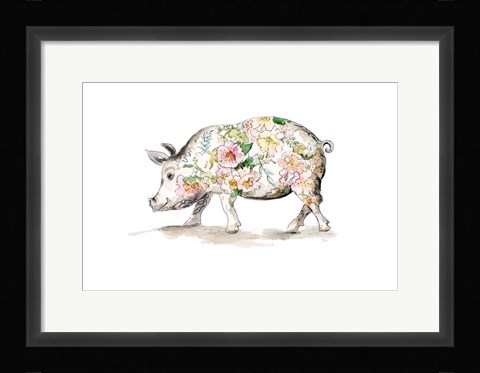 Framed Happy Little Pig Print