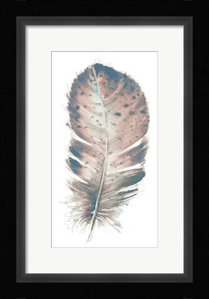 Framed Pastel Feather I Print