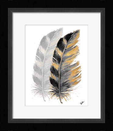 Framed Two Watercolor Feathers Print