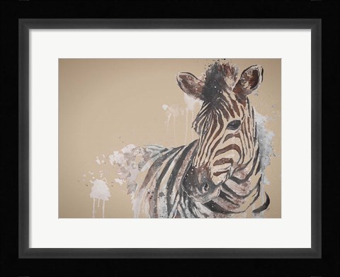 Framed Sandstone Zebra Print