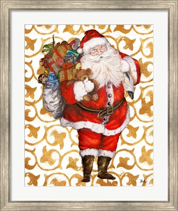 Framed Golden Santa Print