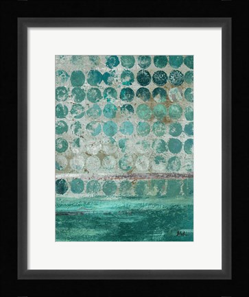 Framed Dots on Turquoise Print