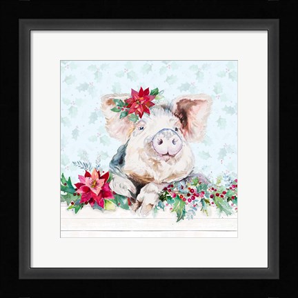 Framed Holiday Little Piggy Print