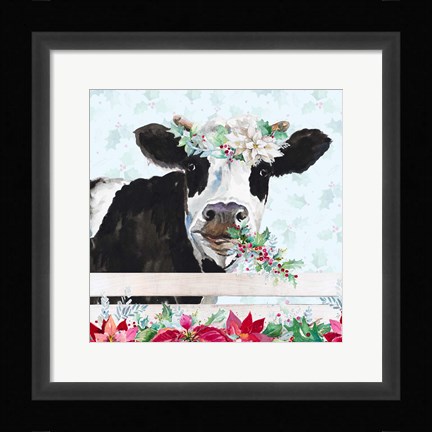 Framed Holiday Crazy Cow Print