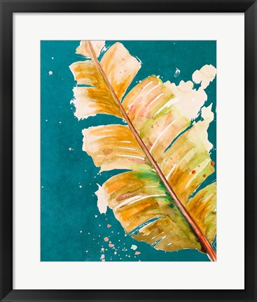 Framed Palma Fresca on Teal Print