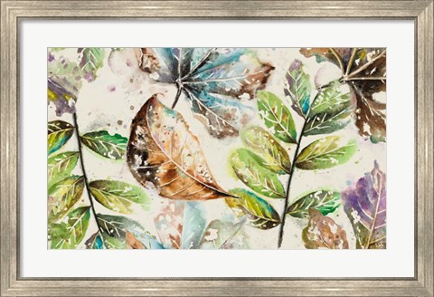 Framed Global Leaves Rectangle Print