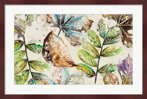 Framed Global Leaves Rectangle Print