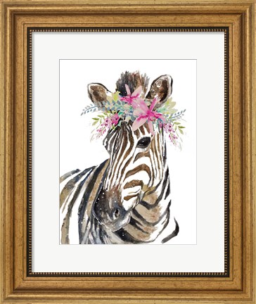 Framed Whimsical Water Zebra Print