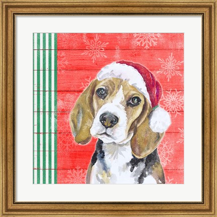 Framed Holiday Puppy I Print