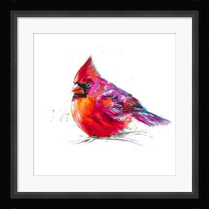 Framed Christmas Cardinal I Print
