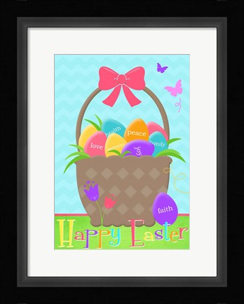 Framed Happy Easter Basket Print