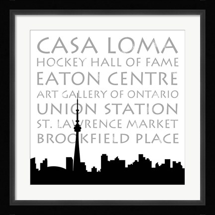 Framed Toronto Skyline Square Print