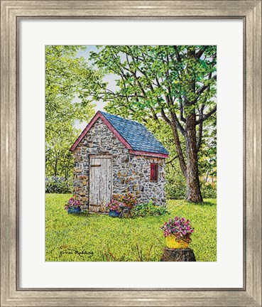 Framed Spring at the Springhouse Print