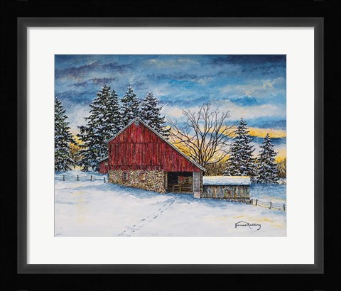 Framed Stovers Mill Barn Print