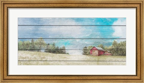 Framed Countryside Town Farm Print