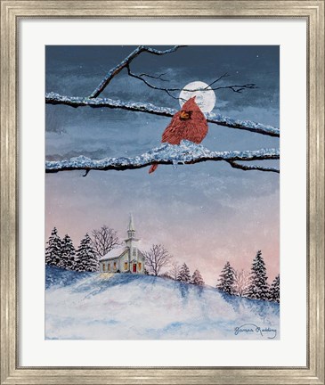Framed Winter Church Nights Print