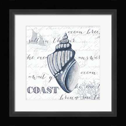 Framed Indigo Shell IV Print