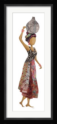 Framed Xhose Woman of Pottery I Print