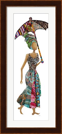 Framed Xhose Woman with Umbrella Print