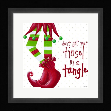 Framed Tinsel In A Tangle on Dots Print