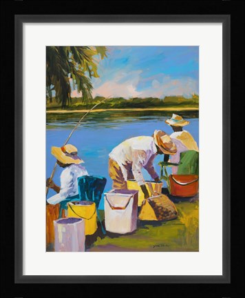 Framed Fishing I Print