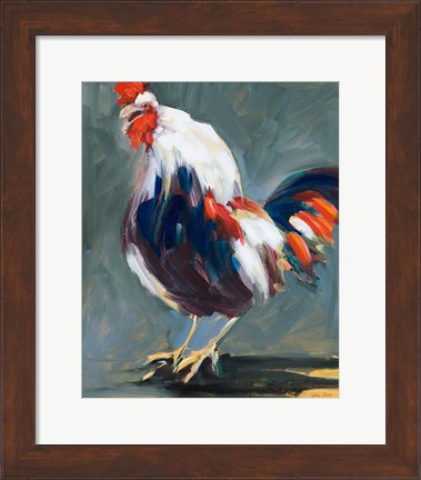 Framed Rising Rooster Print