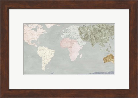Framed World Map Collection I Print
