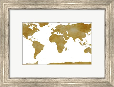 Framed World Map Collection Gold Print