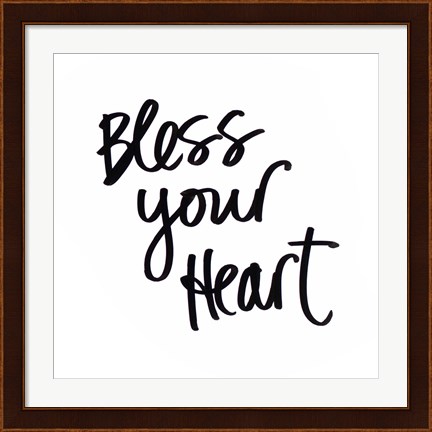 Framed Bless your Heart Print