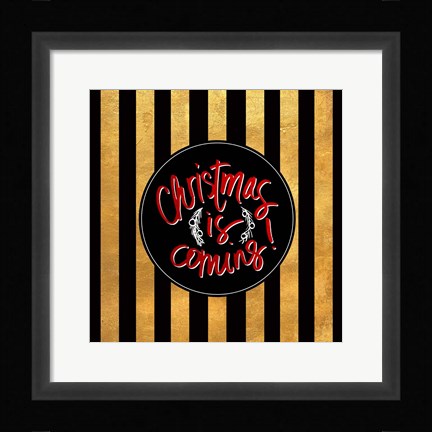 Framed Christmas Gold I Print