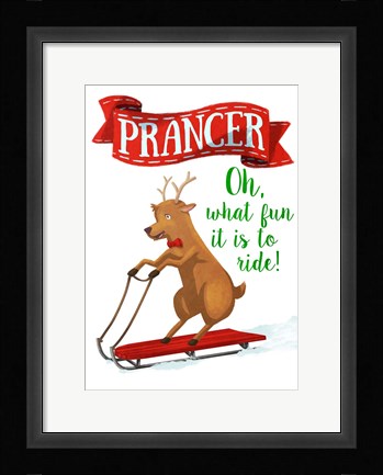 Framed Busy Reindeer III Print