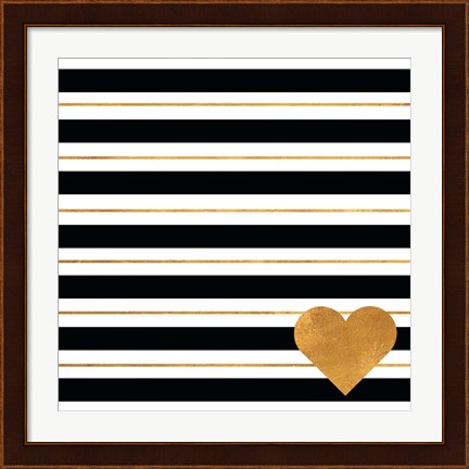 Framed Heart Stripes Print