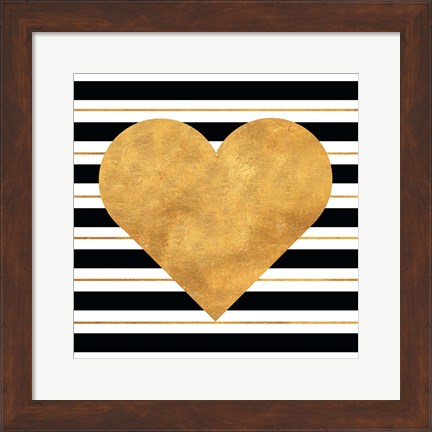 Framed Golden Heart Print