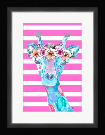 Framed Funky Giraffe Print