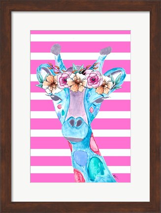 Framed Funky Giraffe Print