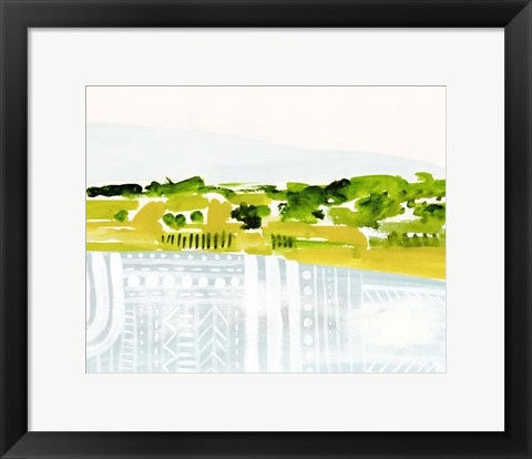Framed Patterned Landscape I Print