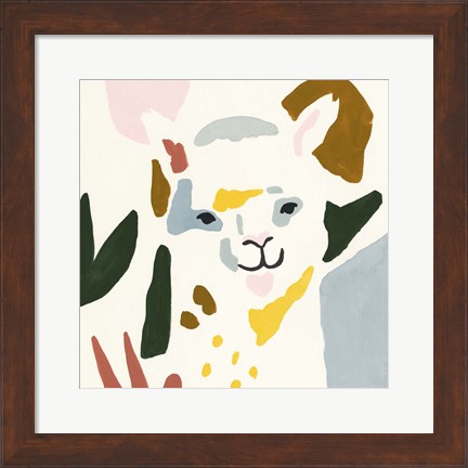 Framed Llama Moderne I Print