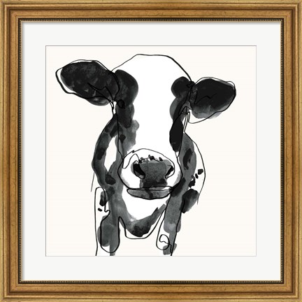 Framed Cow Contour II Print