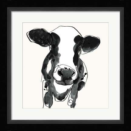 Framed Cow Contour II Print
