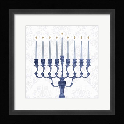 Framed Sophisticated Hanukkah I Print