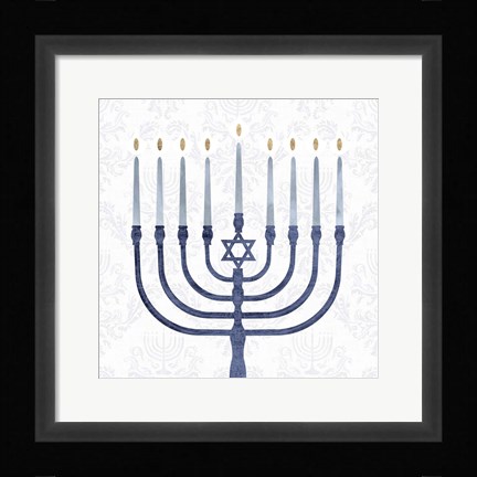 Framed Sophisticated Hanukkah II Print