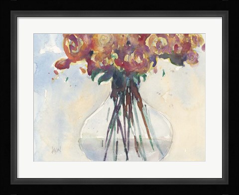 Framed Faded Roses II Print